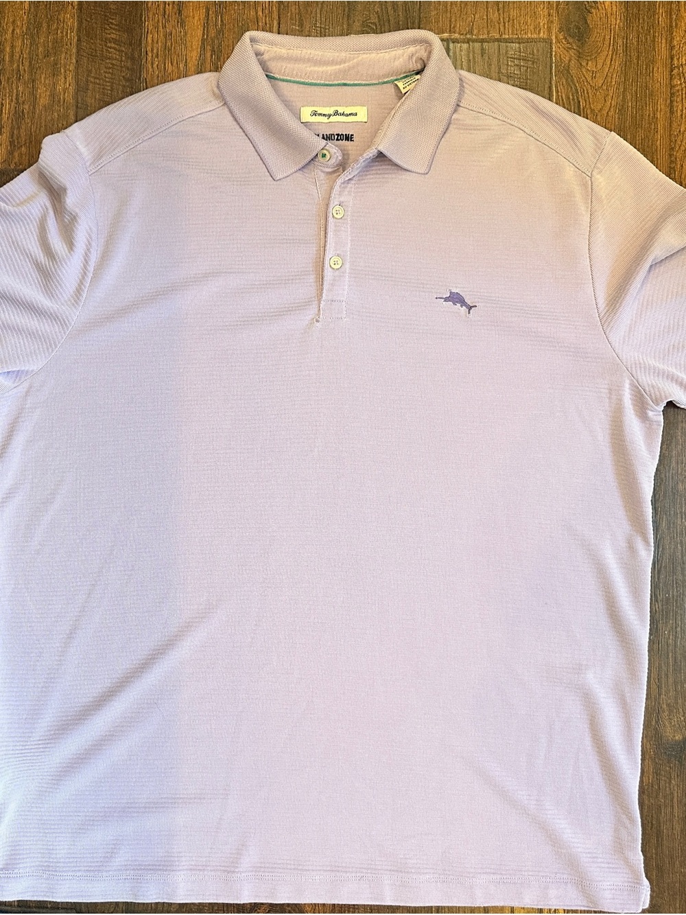 Tommy Bahama IslandZone Polo Shirt Mens L Lavender Performance Golf Casual